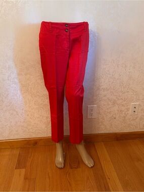 H&M Bright Red Cropped Tailored Pants